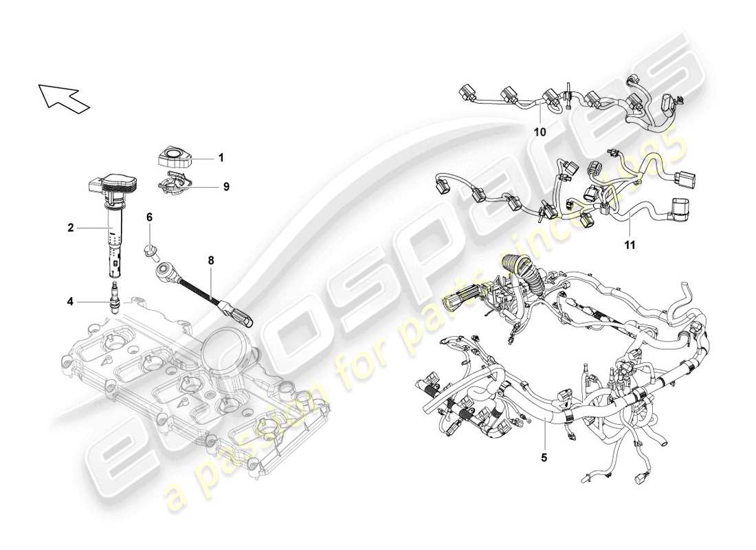 lamborghini lp550-2 coupe (2013) diagrama de piezas de la bujía