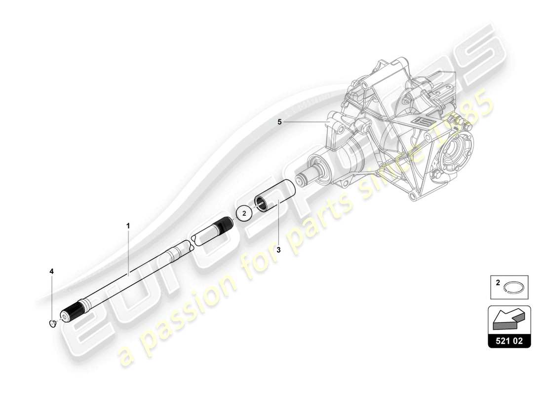 lamborghini ultimae (2022) diagrama de piezas del eje de entrada