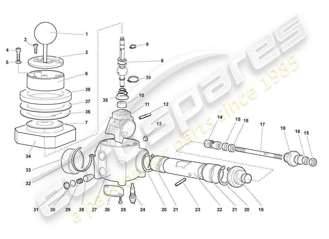 lamborghini reventon montaje para mecanismo de cambio diagrama de piezas