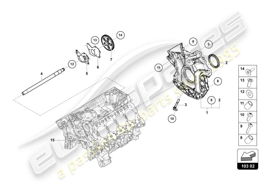 lamborghini urus s (2023) diagrama de piezas del cárter de aceite