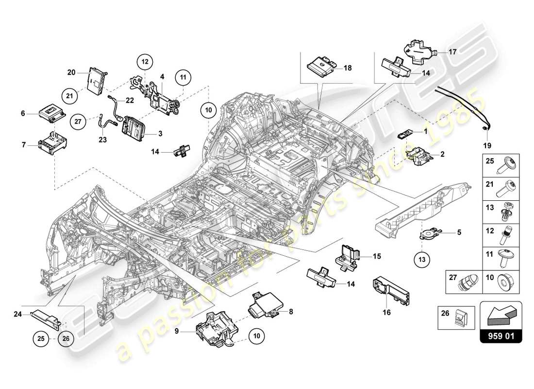 lamborghini urus (2021) unidad de control para porton trasero diagrama de pieza