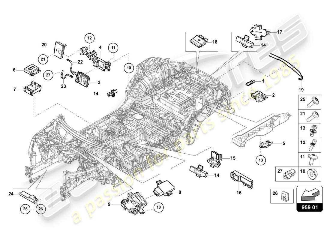 lamborghini urus (2020) unidad de control para porton trasero diagrama de piezas