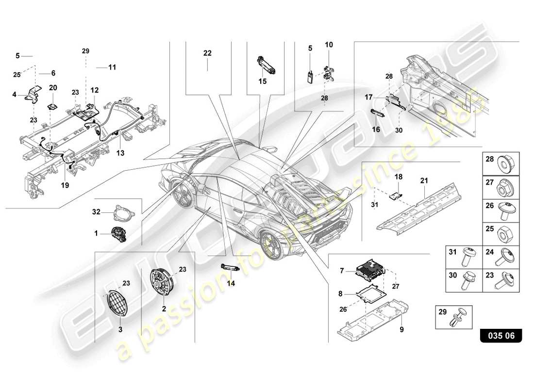 lamborghini sto (2021) aéreo diagrama de piezas