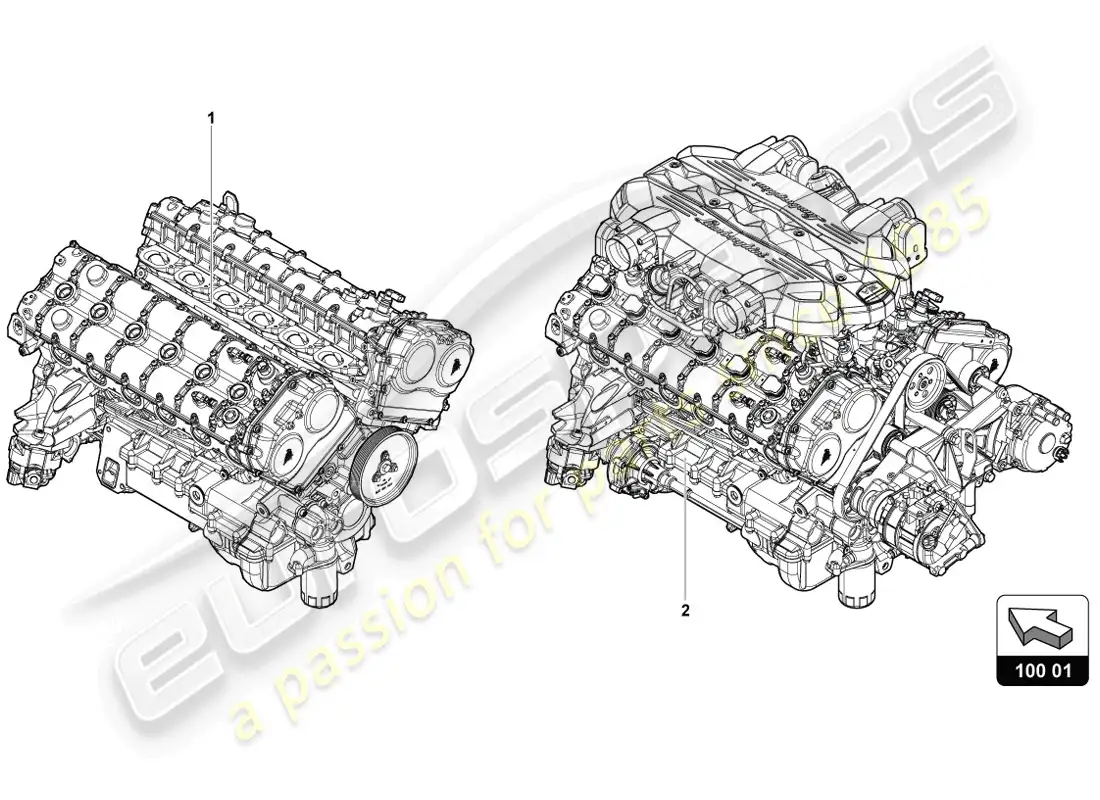 lamborghini lp720-4 coupe 50 (2014) diagrama de piezas del motor