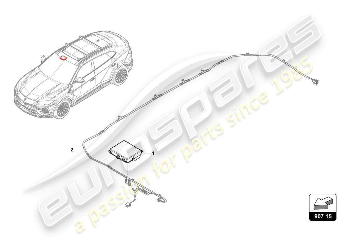 lamborghini urus (2022) unidad de control para mandos del techo corredizo eléctrico esquema de piezas