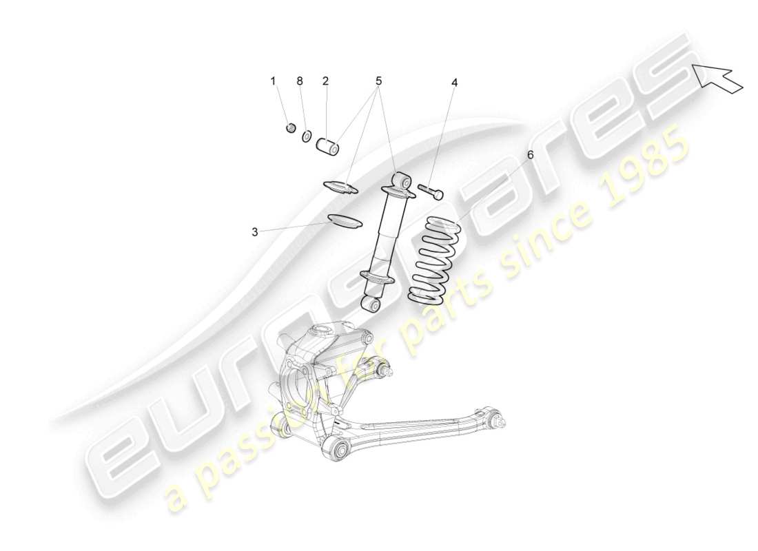 lamborghini gallardo spyder (2006) amortiguadores traseros diagrama de piezas