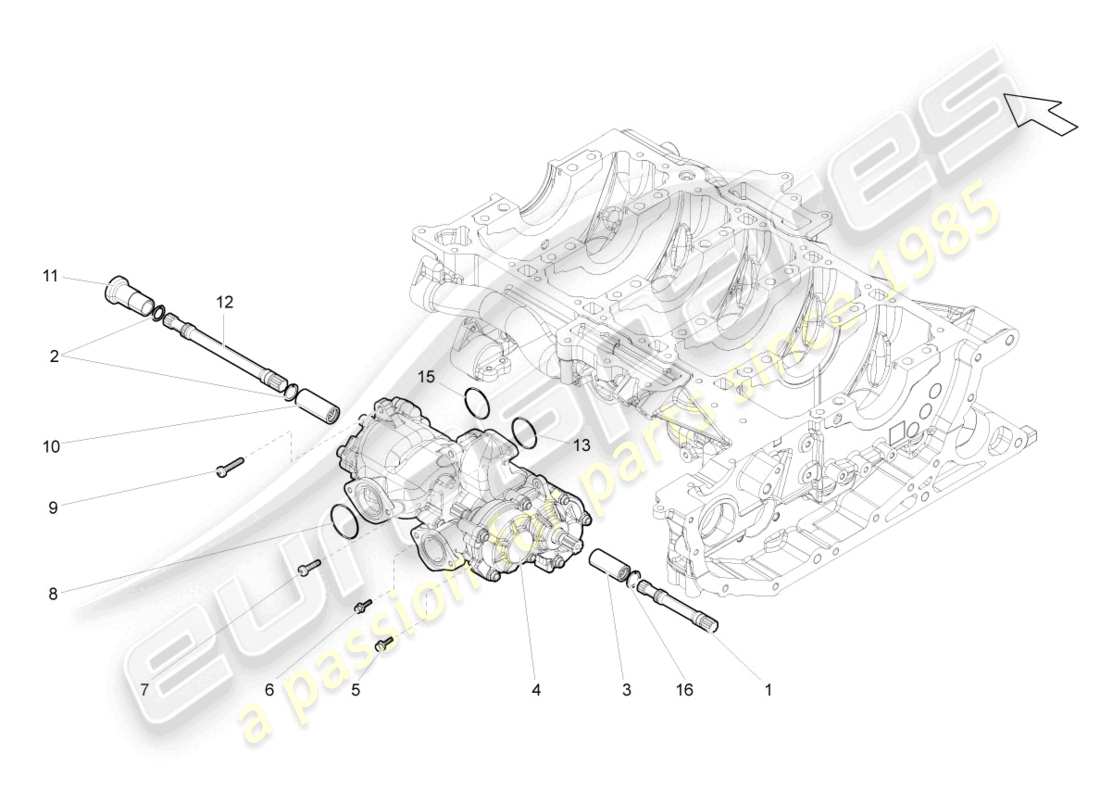 lamborghini gallardo spyder (2006) diagrama de piezas de la bomba de aceite