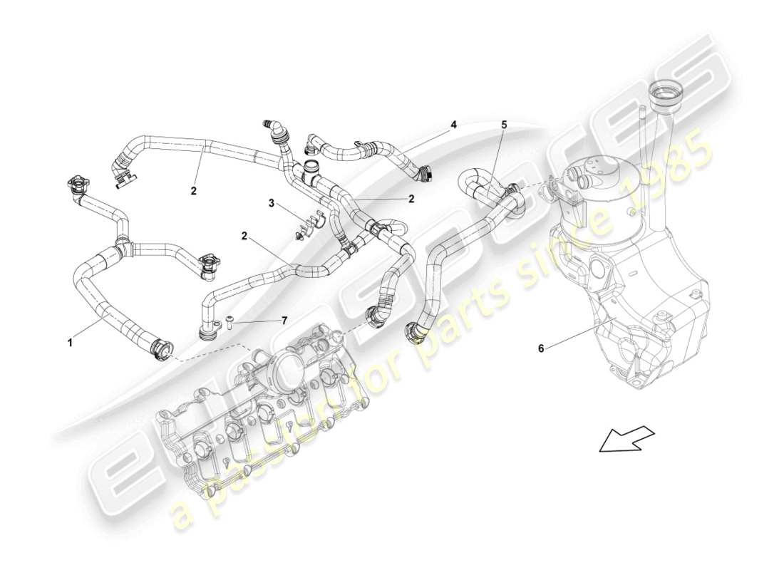 lamborghini lp570-4 sl (2012) ventilación para tapa de culata diagrama de pieza