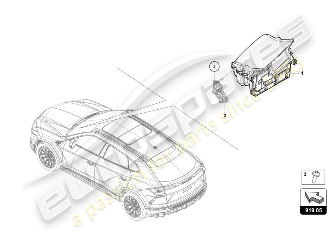 lamborghini urus (2022) unidad de control para proyección de pantalla (head-up-display) diagrama de piezas