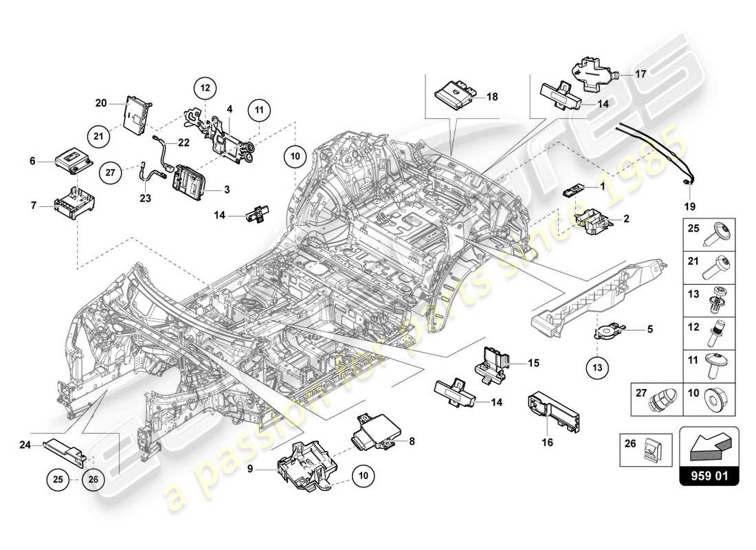 lamborghini urus (2022) unidad de control para porton trasero diagrama de pieza