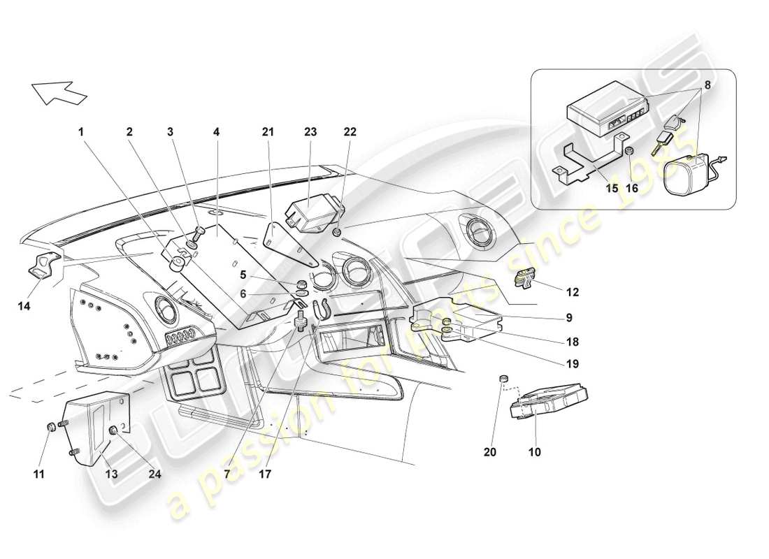 lamborghini reventon módulos de control para sistemas eléctricos diagrama de piezas