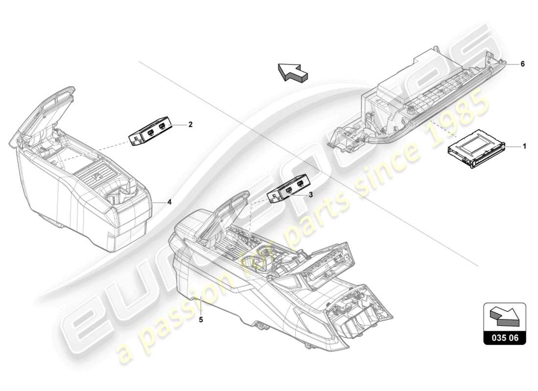 lamborghini urus (2021) conexión para fuentes de audio externas esquema de piezas