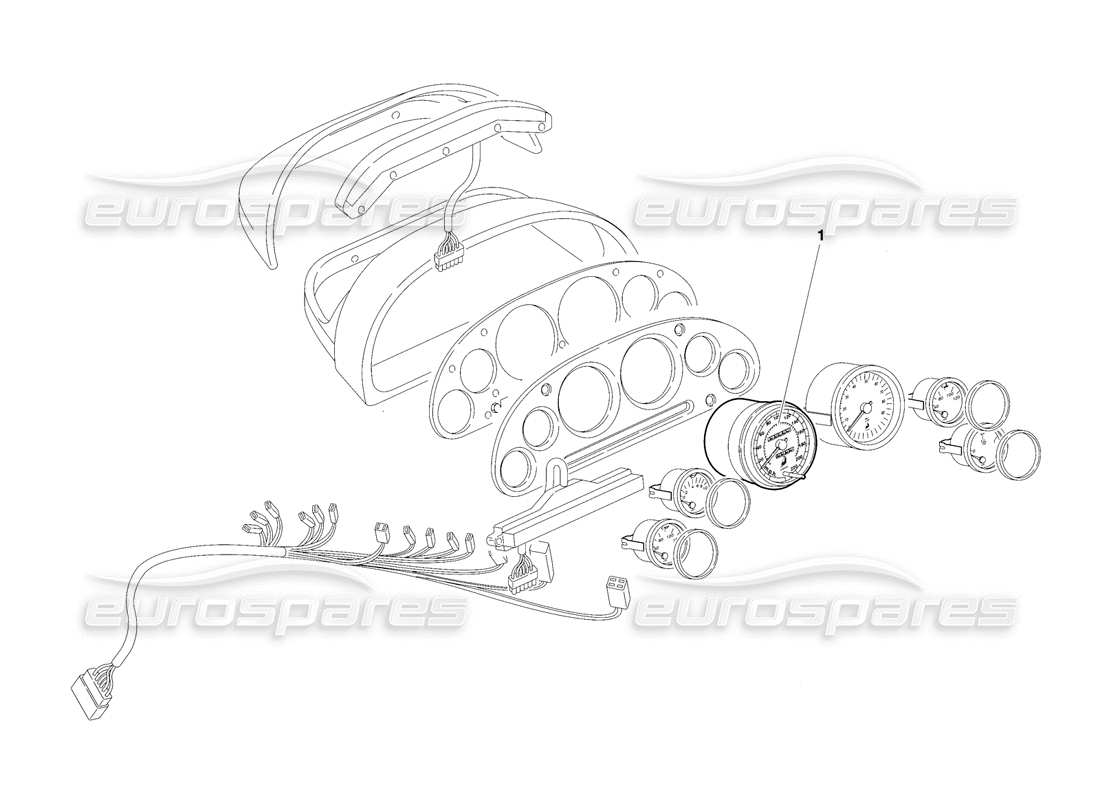 lamborghini diablo se30 (1995) diagrama de piezas de instrumentos del panel (válido para ee. uu., 1995 de enero)