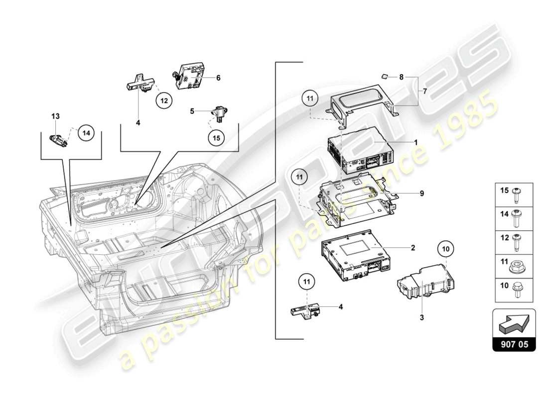 lamborghini 2022 (lp770-4 svj coupe) diagrama de piezas eléctrica