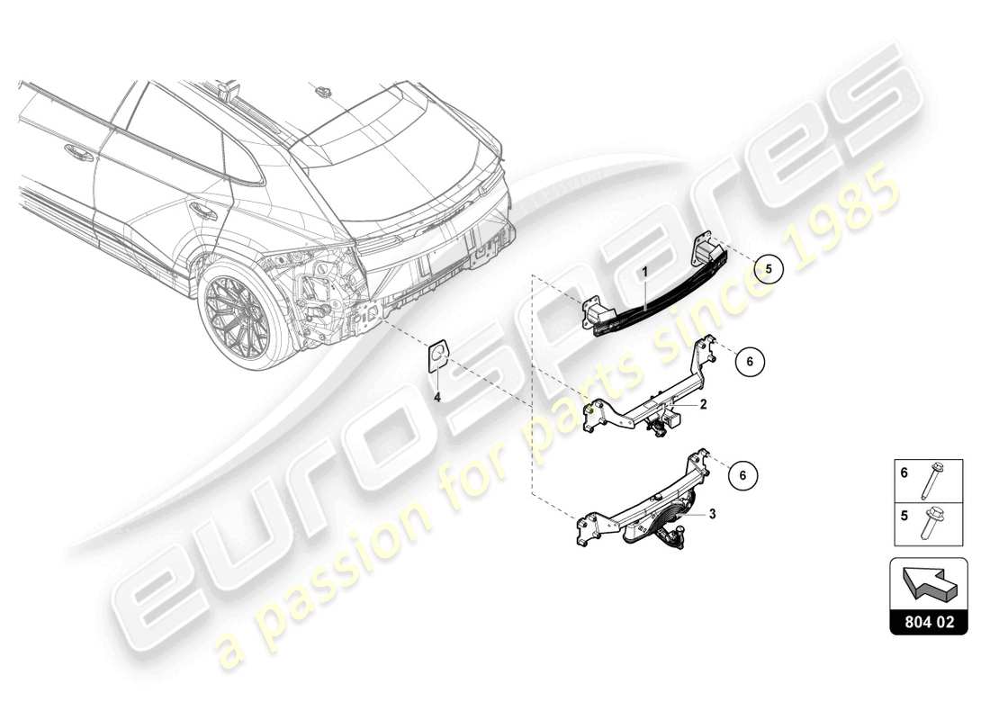 lamborghini urus (2021) retenedor para parachoques diagrama de pieza