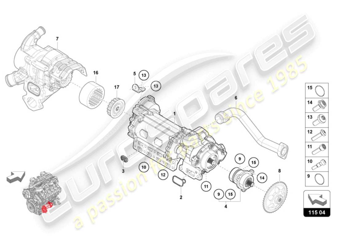 lamborghini revuelto coupe (2024) bomba de aceite diagrama de piezas
