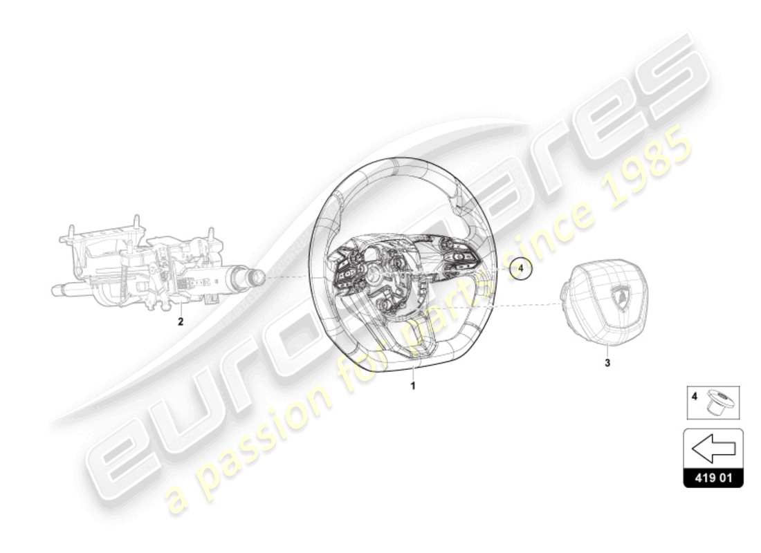 lamborghini revuelto coupe (2024) volante diagrama de piezas