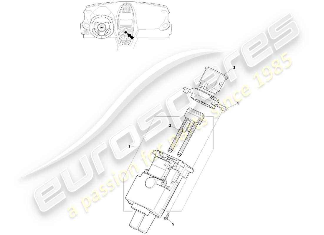 aston martin one-77 (2011) módulo de inicio/parada diagrama de piezas