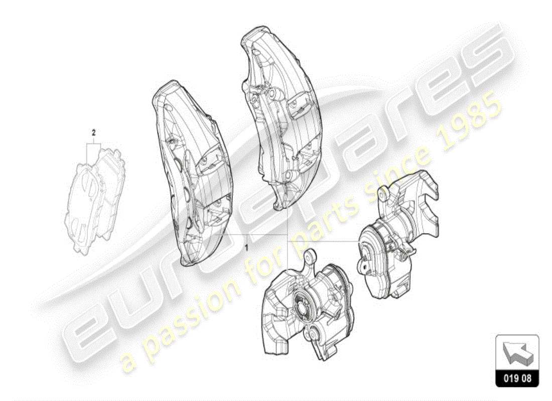 lamborghini urus performante (accessories) kit de retrofit para pinza de freno de color diagrama de piezas