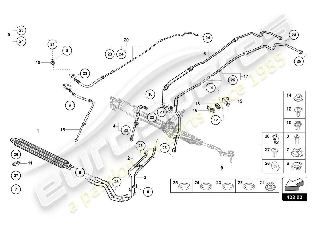 lamborghini lp700-4 coupe (2017) dirección asistida diagrama de piezas