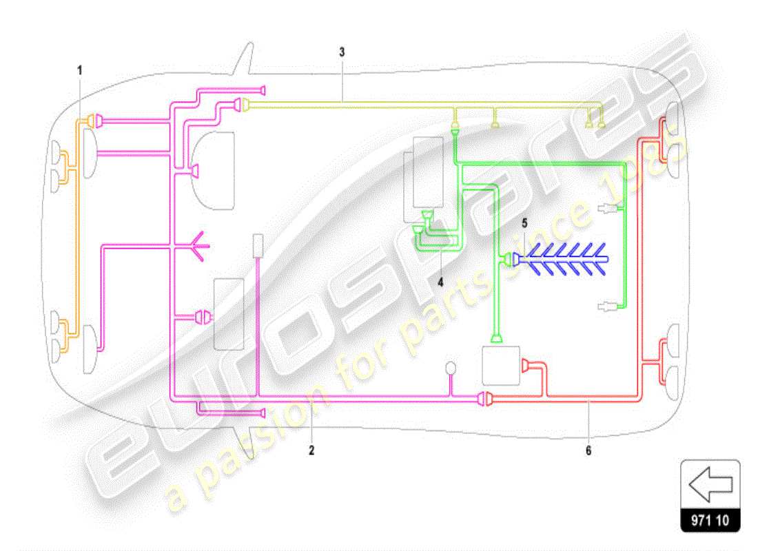 lamborghini diablo vt (1996) sistema eléctrico diagrama de piezas