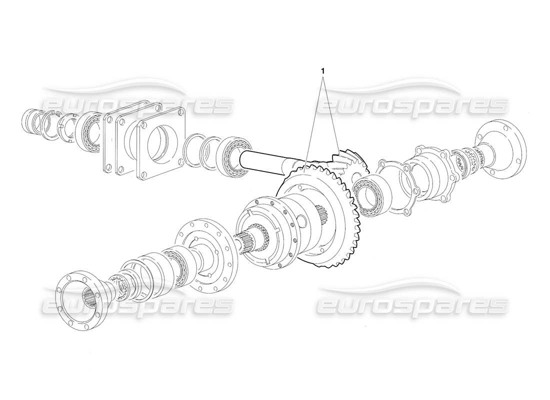 lamborghini diablo se30 (1995) diagrama de piezas del diferencial trasero (válido para ee. uu., 1995 de enero)