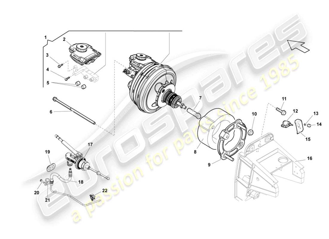 lamborghini lp560-4 coupe (2011) diagrama de piezas del servo freno