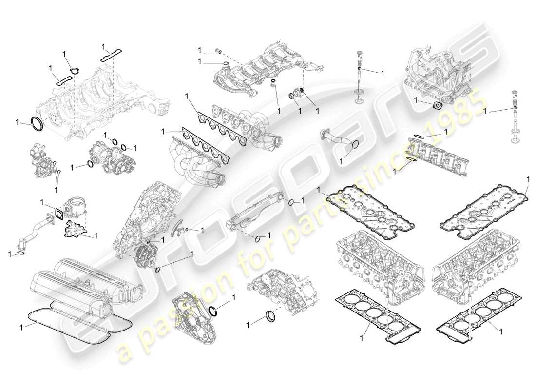 lamborghini gallardo spyder (2008) juego de juntas para motor diagrama de piezas