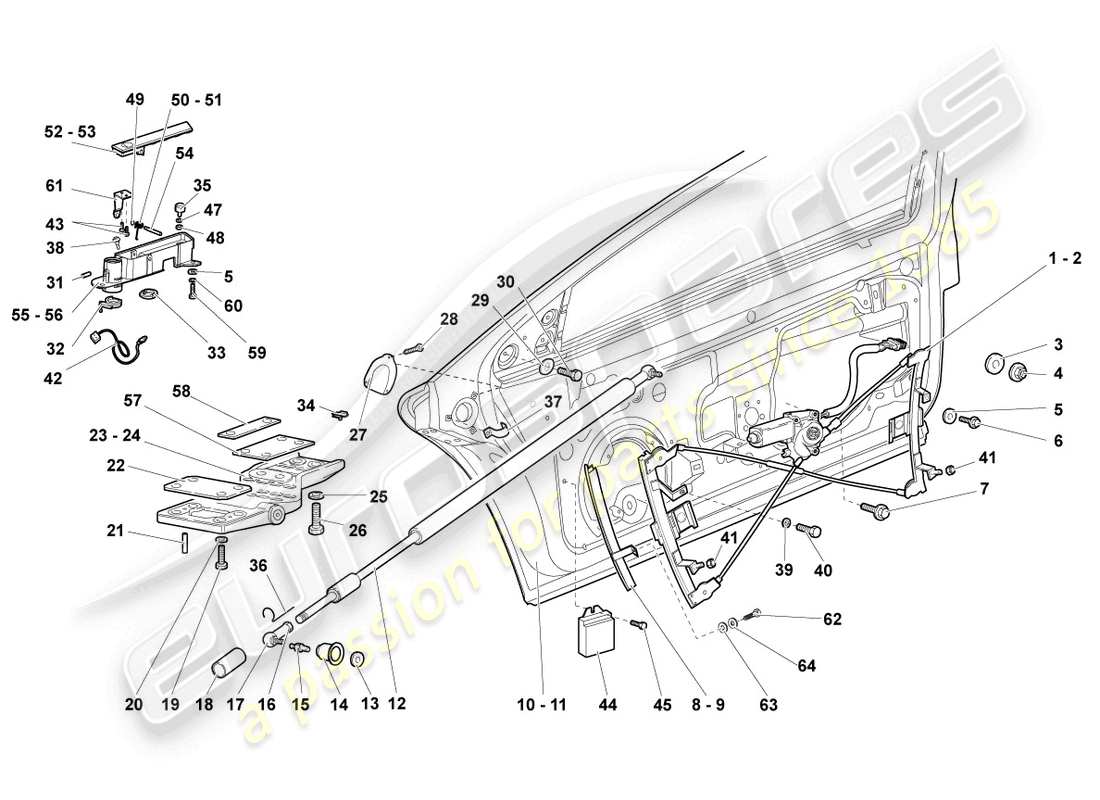 lamborghini reventon roadster regulador de ventana diagrama de piezas