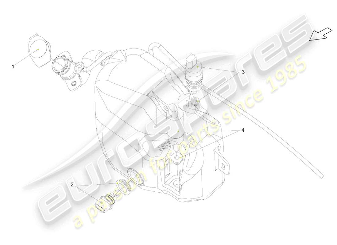 lamborghini lp550-2 coupe (2013) diagrama de piezas del transmisor de nivel de agua