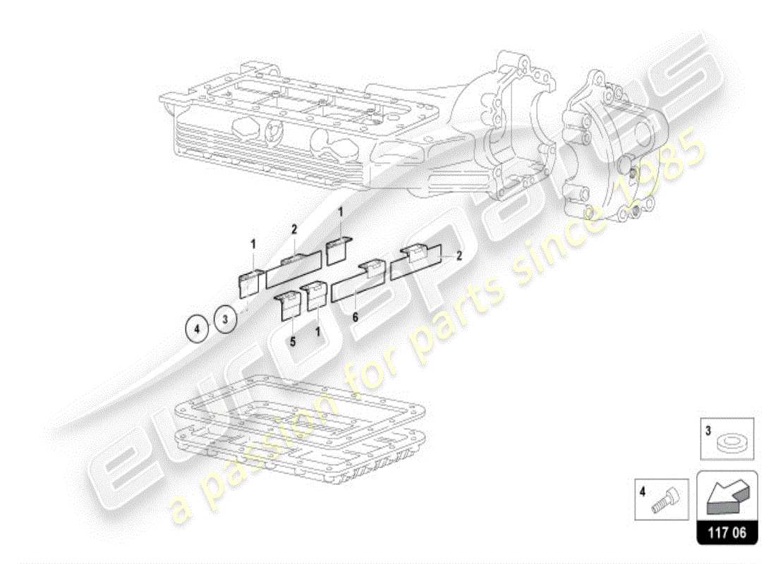 lamborghini diablo vt (1999) deflectores del cárter de aceite diagrama de piezas