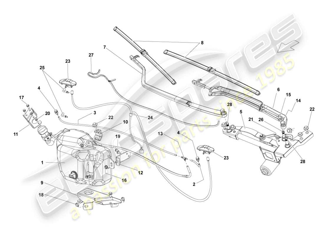 lamborghini lp560-4 spider (2009) sistema arandela diagrama de piezas