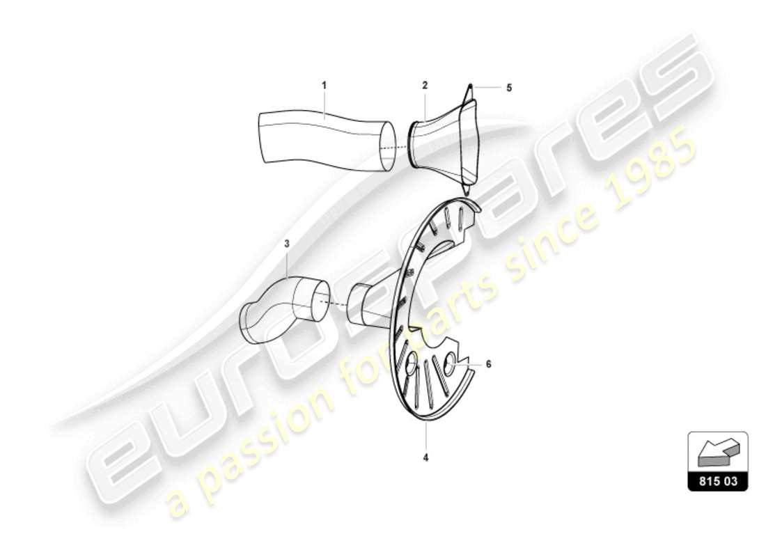 lamborghini super trofeo evo 2 (2022) enfriamiento de disco de freno delantero y pinza diagrama de piezas