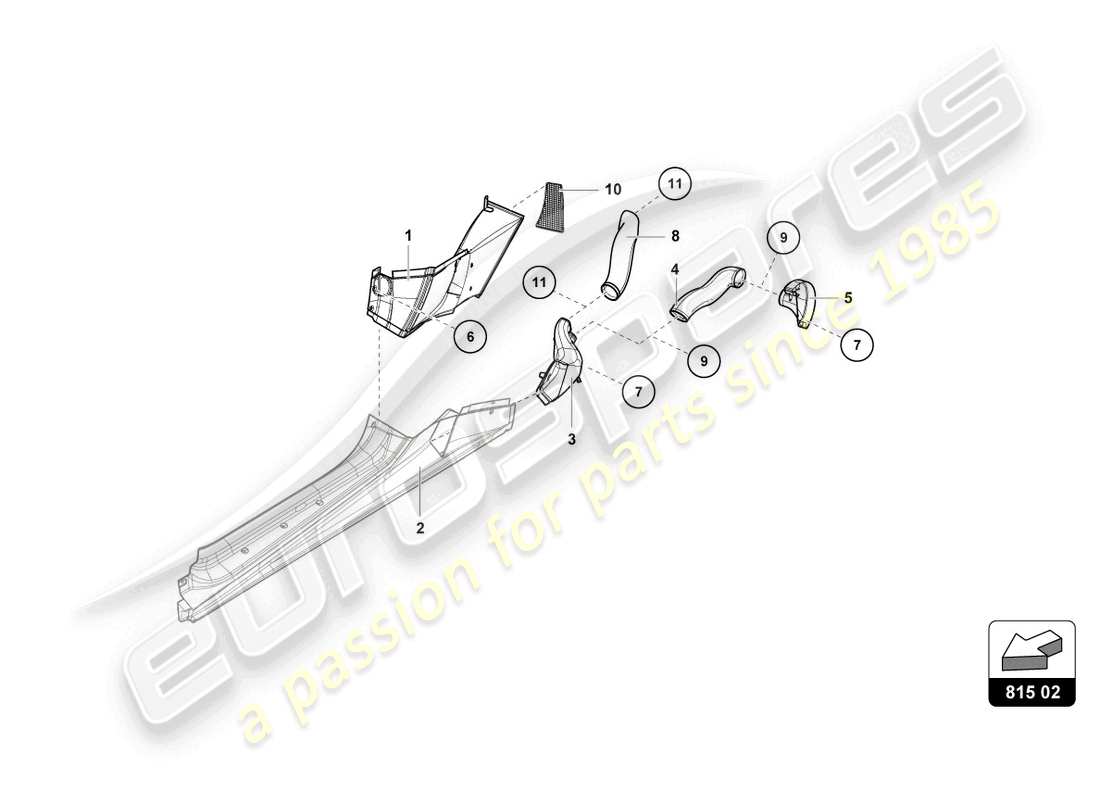 lamborghini super trofeo (2015) diagrama de piezas convogliatori aria posteriori
