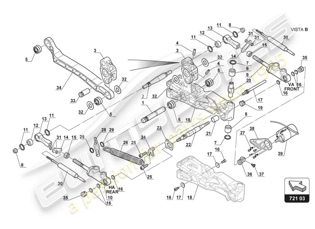 lamborghini 2017 (gt3) mecanismo del pedal diagrama de piezas