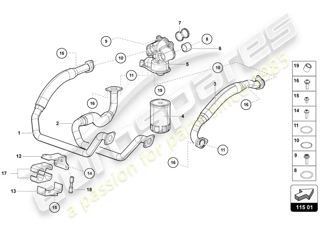 lamborghini lp720-4 coupe 50 (2014) diagrama de piezas del filtro de aceite