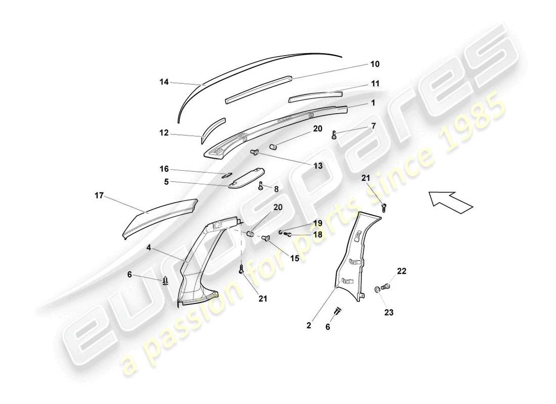 lamborghini reventon roadster absorbentes de sonido diagrama de piezas