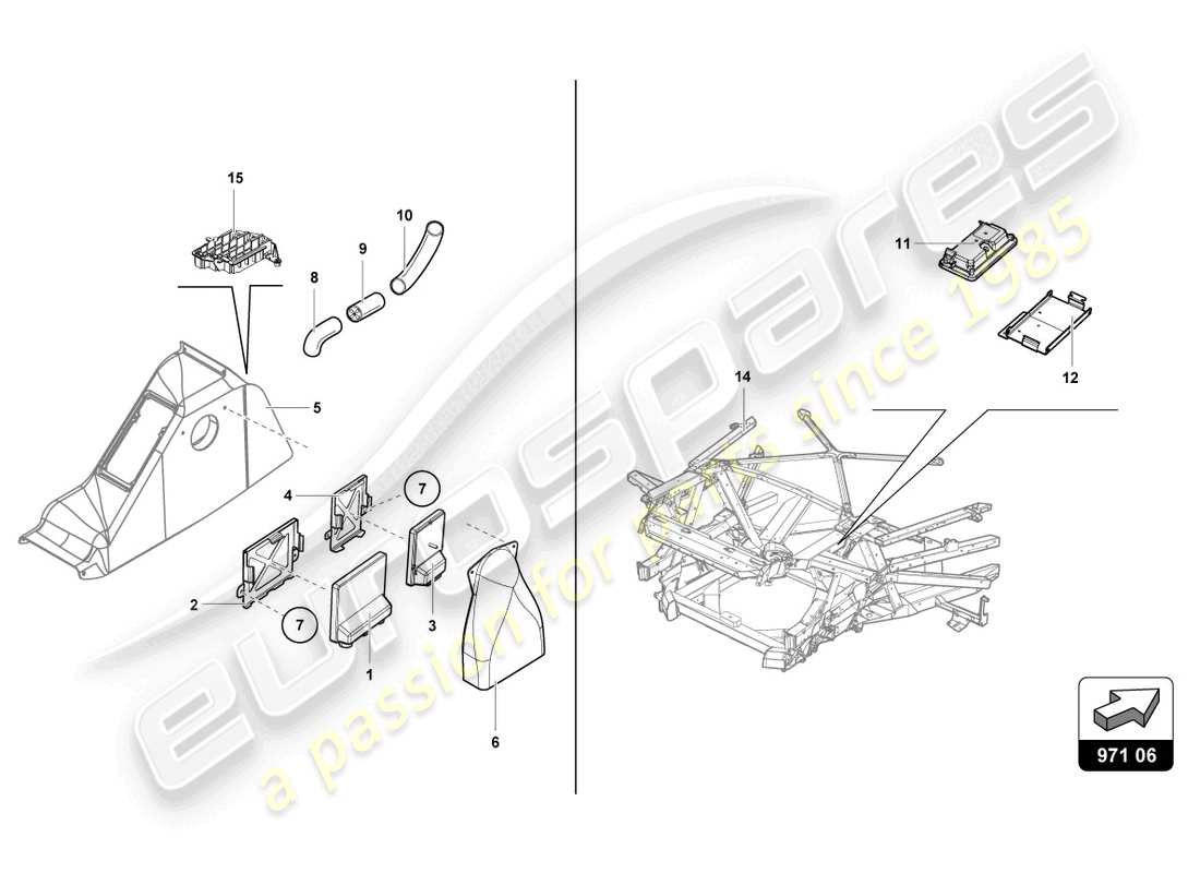 lamborghini super trofeo evo 2 (2022) diagrama de partes centralina abitacolo
