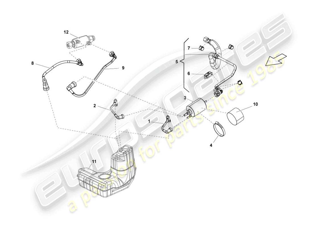 lamborghini blancpain sts (2013) diagrama de piezas del filtro de combustible