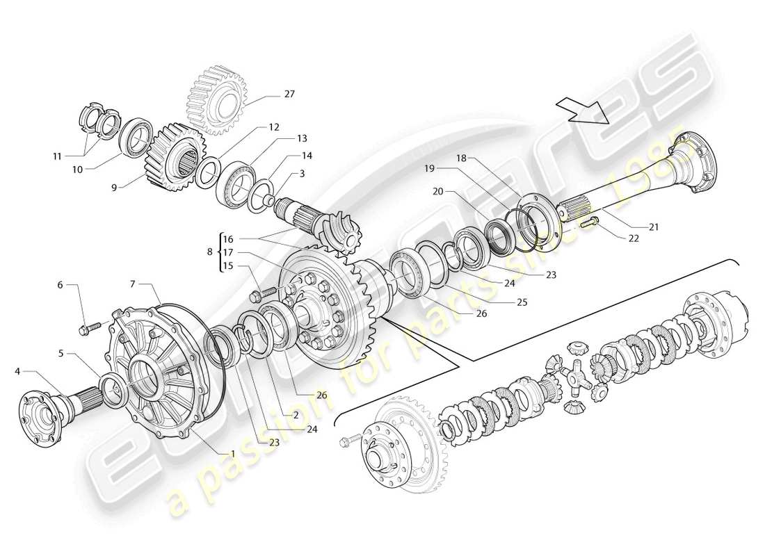 lamborghini blancpain sts (2013) diagrama de pieza diferencial