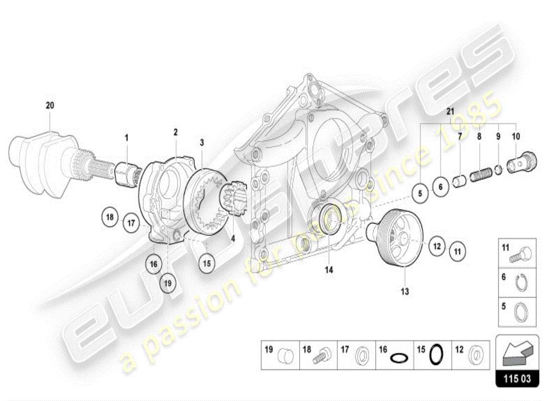 lamborghini diablo vt (1995) bomba de aceite diagrama de piezas
