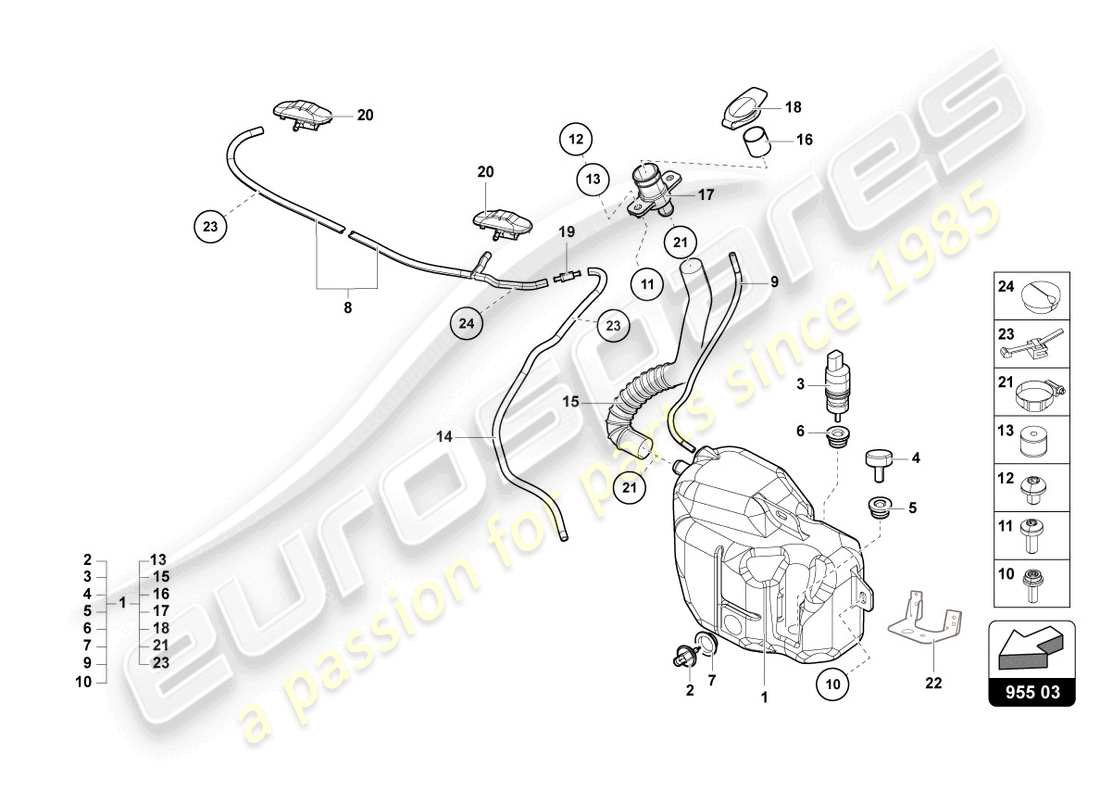 lamborghini countach lpi 800-4 (2022) diagrama de piezas del sistema arandela