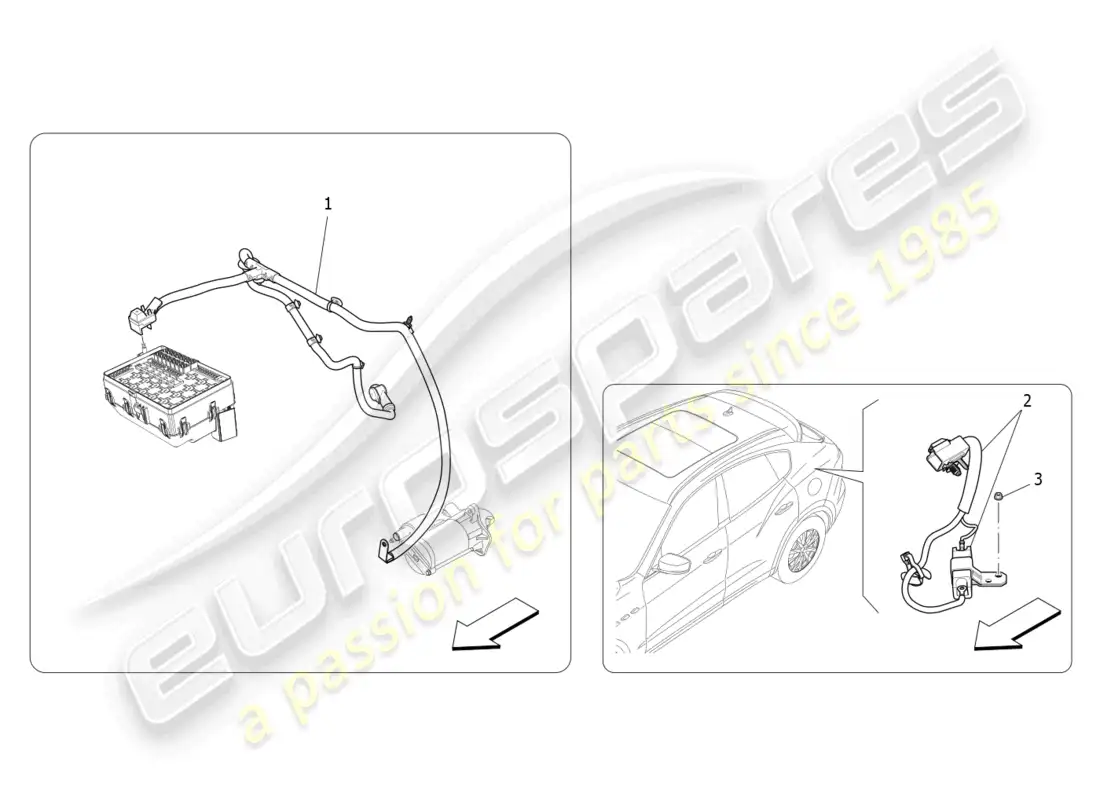 maserati levante gt (2022) cableado principal diagrama de piezas