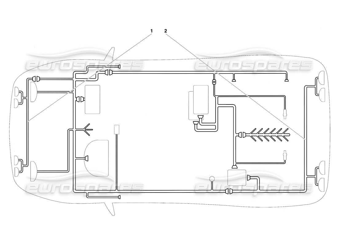 lamborghini diablo se30 (1995) sistema eléctrico (válido para canadá - 1995 de enero) diagrama de piezas