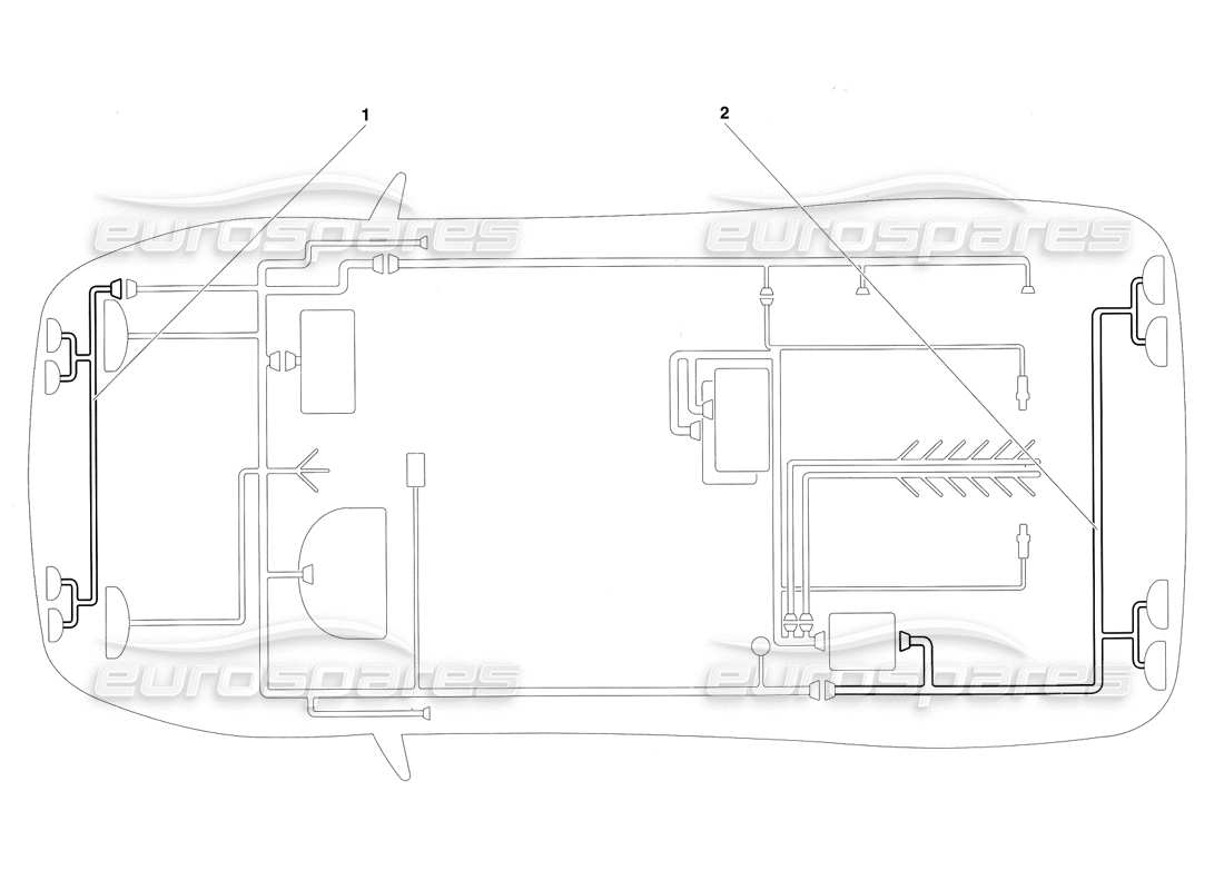 lamborghini diablo sv (1997) diagrama de piezas del sistema eléctrico (válido para canadá: 1997 de marzo)