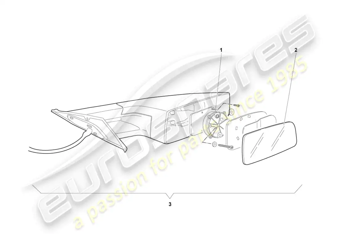 lamborghini murcielago coupe (2006) espejo exterior diagrama de piezas