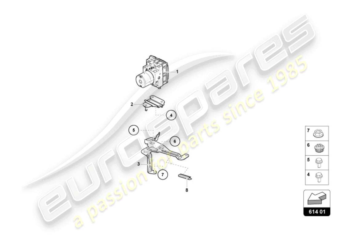 lamborghini tecnica (2023) unidad abs con unidad de control diagrama de piezas