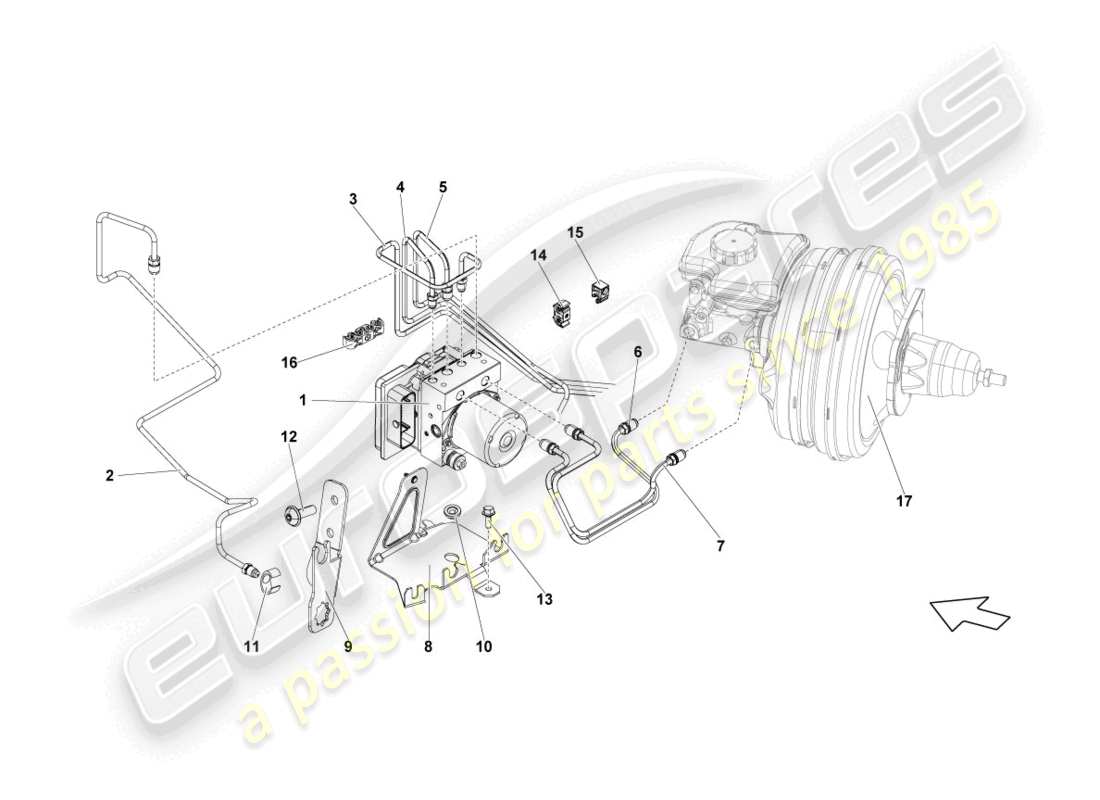 lamborghini lp550-2 coupe (2013) diagrama de piezas de la unidad abs
