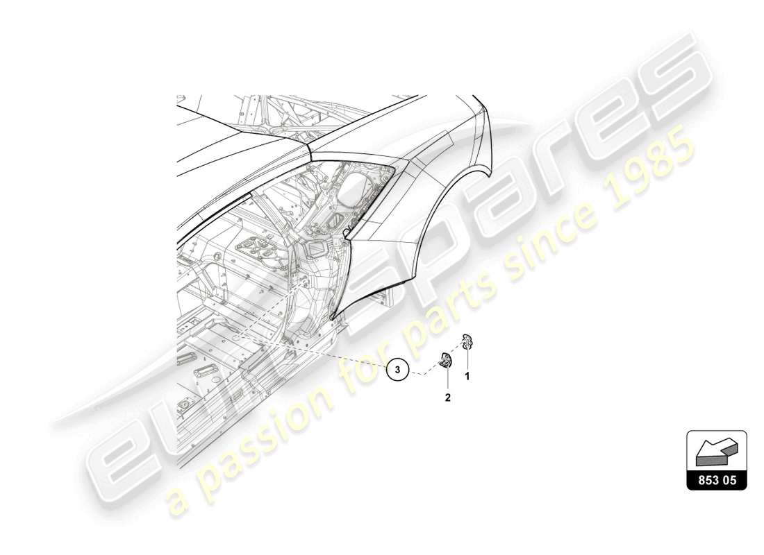 lamborghini super trofeo (2016) diagrama de piezas de scontrino porta