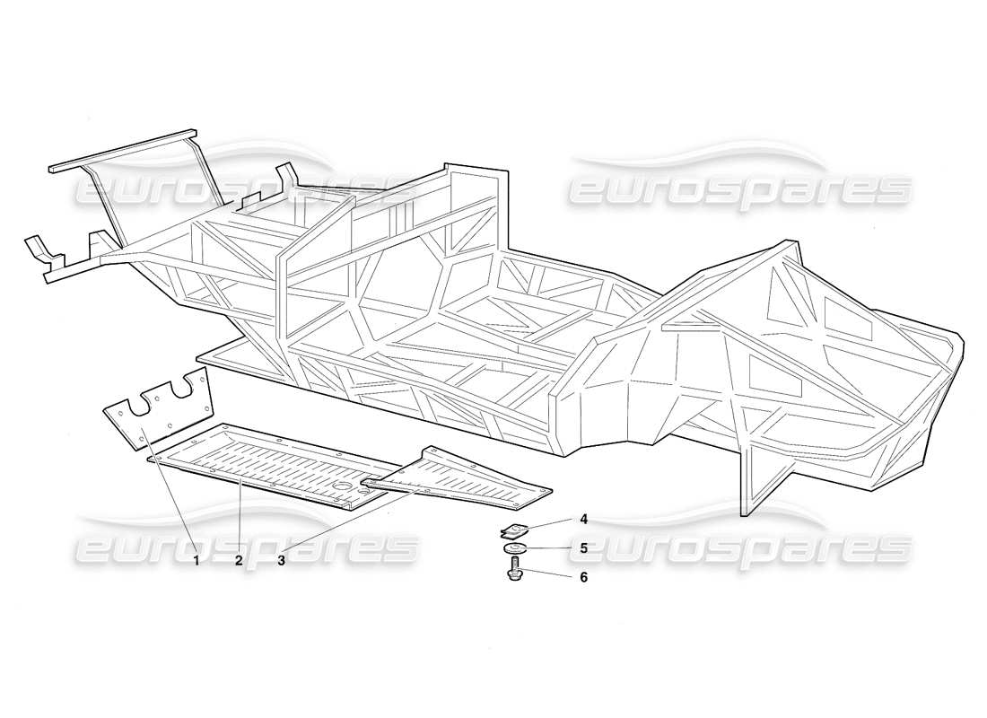 lamborghini diablo se30 (1995) elementos del marco (válido para suiza, 1995 de enero) diagrama de piezas